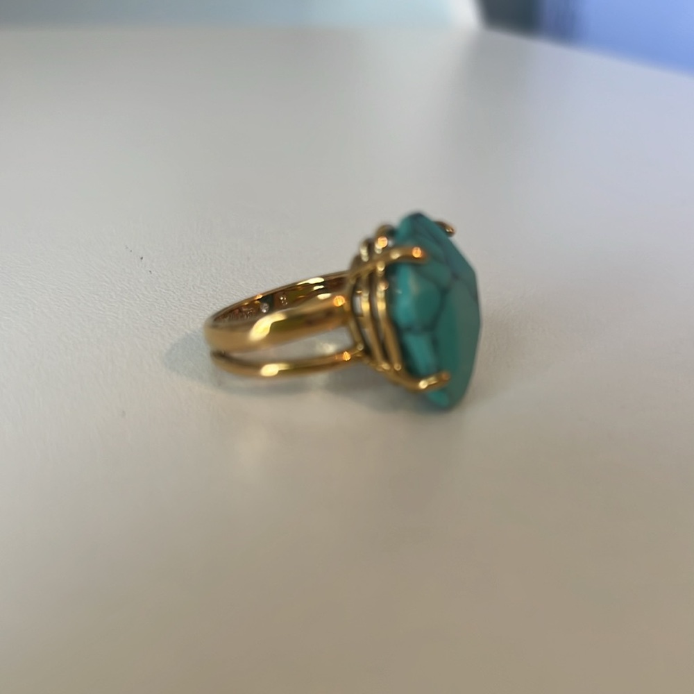 Stella & Dot Teardrop Turquoise-Blue Stone Ring - Picture 5 of 7